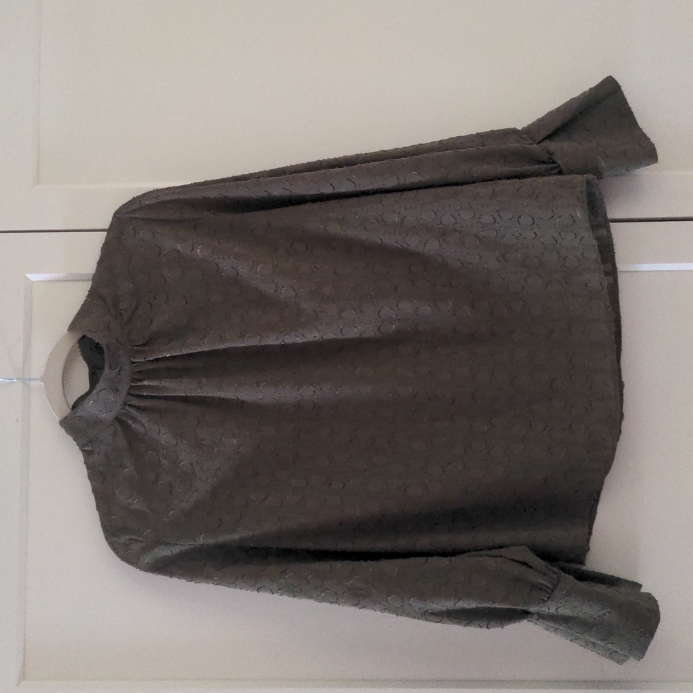Mock Neck Olive Green Blouse
